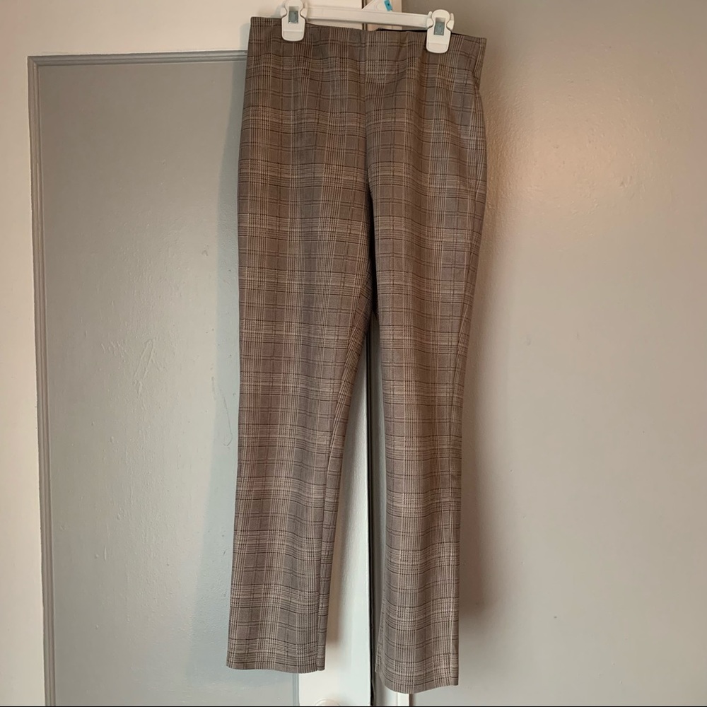 Stretchy Plaid Dress Pants